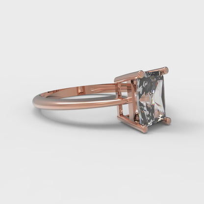 1 cttw Certified Moissanite Solitaire  Engagement Ring - Solid Gold (VVS1, D-F,Radiant Cut,7x5mm)