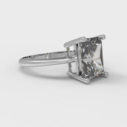 2.5 cttw Zirconia Simulated Diamond Solitaire  Engagement Ring - Solid Gold (VVS1, Radiant Cut,8.5x6.5mm)