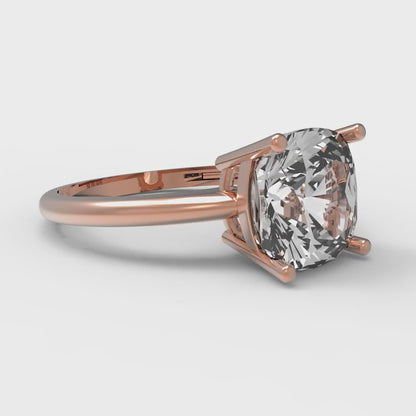 2.5 cttw Zirconia Simulated Diamond Solitaire  Engagement Ring - Solid Gold (VVS1, Cushion Cut,8mm)