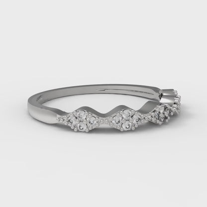 0.1 cttw White Sapphire Round Cut White Gold Eternity Wedding Band