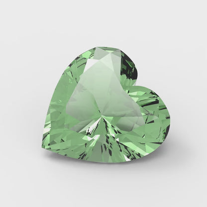 0.5 to 2 ct Heart Cut VVS1 Simulated Light Green August Birthstone