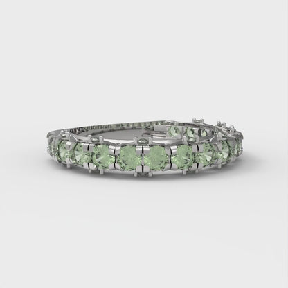 3.13 cttw Simulated Green Diamond Round Cut White Gold Eternity Wedding Band