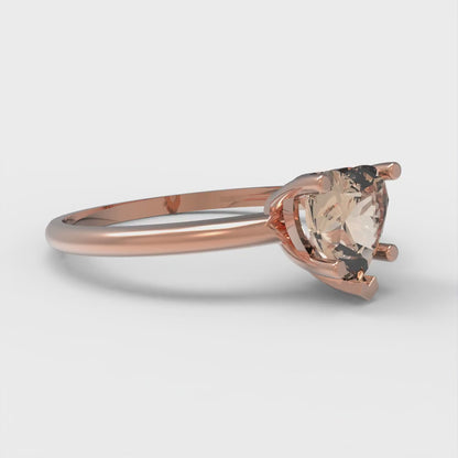 1.25 cttw Yellow Moissanite Solitaire  Engagement Ring - Solid Gold (Heart Cut,7.0mm)