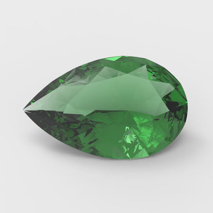 0.25 to 2.5 ct Pear Cut VVS1 Simulated Green Emerald May Birthstone