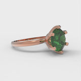 3.0 ct Brilliant Round Cut Simulated Emerald Stone Rose Gold Solitaire Ring