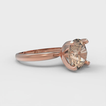 3 cttw Yellow Moissanite Solitaire  Engagement Ring - Solid Gold (Round Cut,9.0mm)