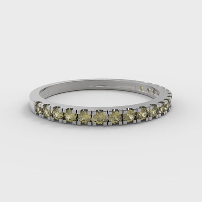 0.285 cttw Natural Citrine Round Cut White Gold Eternity Wedding Band