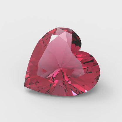 0.5 to 2 ct Heart Cut VVS1 Simulated Pink Ruby July Birthstone