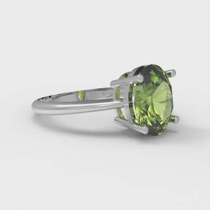 2 cttw Natural Peridot Solitaire  Engagement Ring - Solid Gold (Oval Cut,9x7mm)