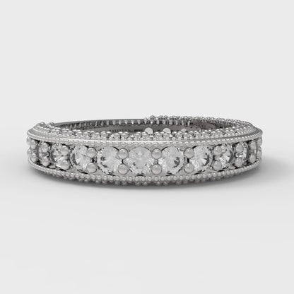 1.44 cttw Simulated Diamond Round Cut White Gold Eternity Wedding Band