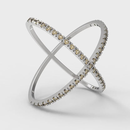 0.245 cttw Zirconia Simulated Champagne Diamond Statement Engagement Ring - Solid Gold (VVS1, Round Cut,1.0mm)