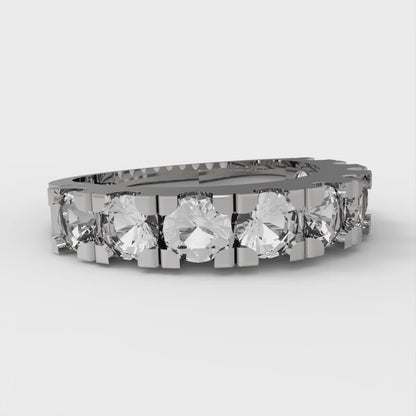 1.53 cttw Moissanite Round Cut White Gold Eternity Wedding Band