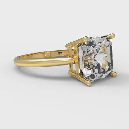 2.5 cttw Certified Moissanite Solitaire  Engagement Ring - Solid Gold (VVS1, D-F,Asscher Cut,8.0mm)