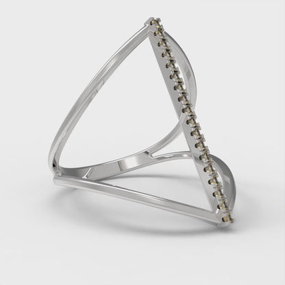 0.09 cttw Zirconia Simulated Champagne Diamond Statement Engagement Ring - Solid Gold (VVS1, Round Cut,1.0mm)