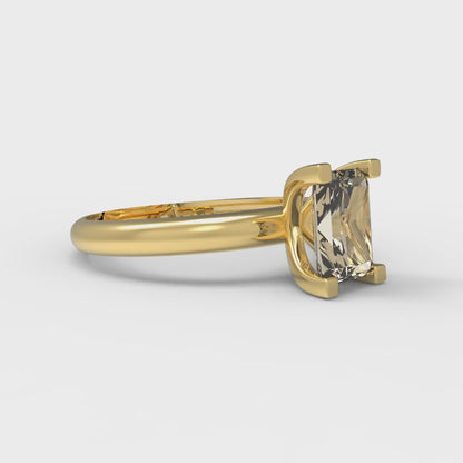 1 cttw Natural Morganite Solitaire  Engagement Ring - Solid Gold (Emerald Cut,7X5mm)