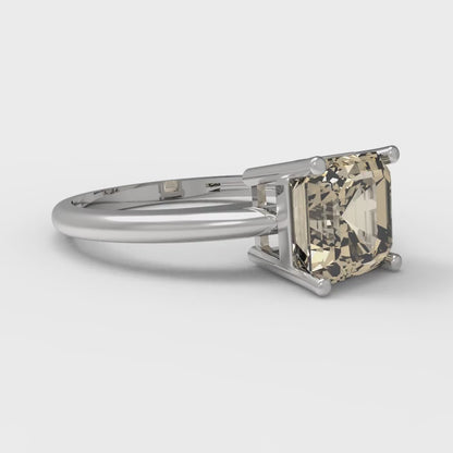 1.5 cttw Natural Morganite Solitaire  Engagement Ring - Solid Gold (Asscher Cut,6.5mm)