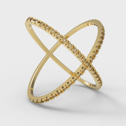 0.245 cttw Zirconia Simulated Champagne Diamond Statement Engagement Ring - Solid Gold (VVS1, Round Cut,1.0mm)