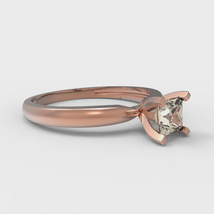 0.5 cttw Natural Morganite Solitaire  Engagement Ring - Solid Gold (Princess Cut,4.5mm)