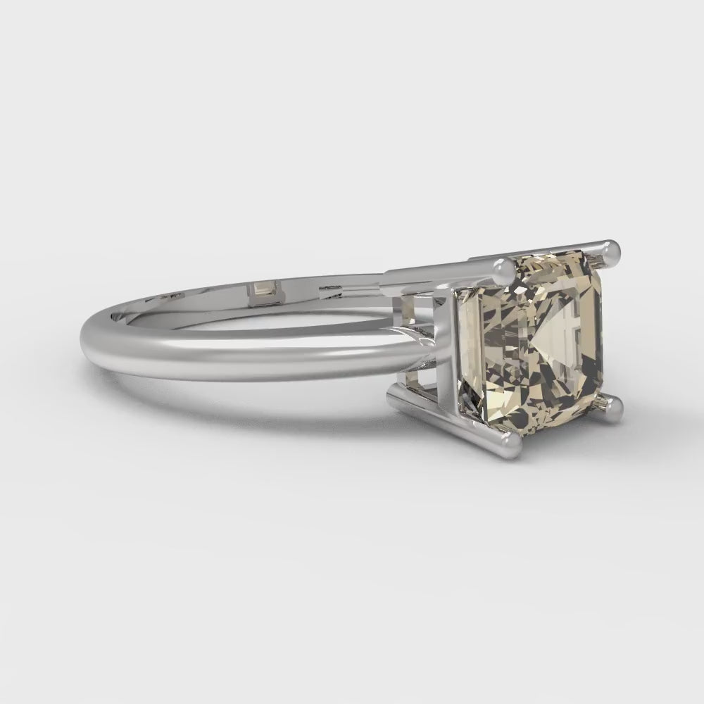 1 cttw Natural Morganite Solitaire  Engagement Ring - Solid Gold (Asscher Cut,6mm)