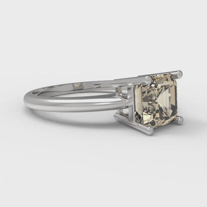 1 cttw Natural Morganite Solitaire  Engagement Ring - Solid Gold (Asscher Cut,6mm)