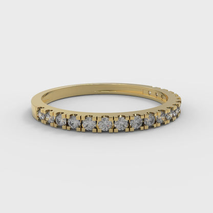 0.285 cttw White Sapphire Round Cut Yellow Gold Eternity Wedding Band