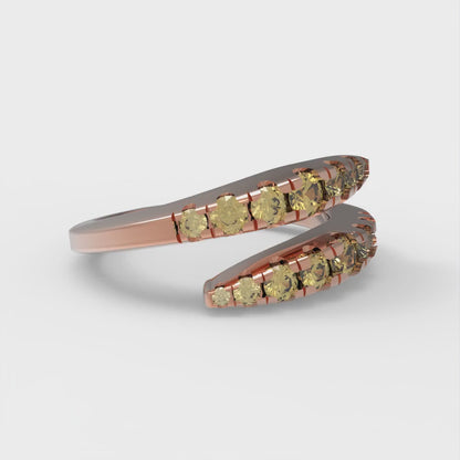 0.235 cttw Simulated Yellow Diamond Round Cut Rose Gold Eternity Wedding Band