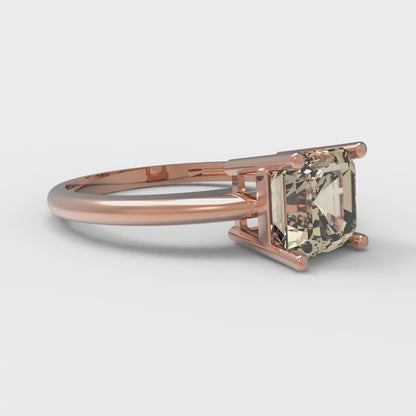 1 cttw Natural Morganite Solitaire  Engagement Ring - Solid Gold (Asscher Cut,6mm)