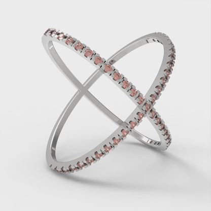 0.245 cttw Zirconia Simulated Red Diamond Statement Engagement Ring - Solid White Gold (VVS1, Round Cut,1.0mm)