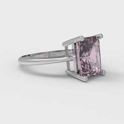 2.5 cttw Zirconia Simulated Pink Diamond Solitaire  Engagement Ring - Solid Gold (VVS1, Radiant Cut,8.5x6.5mm)