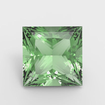 0.25 to 3 ct Princess Cut VVS1 Simulated Light Green August Birthstone