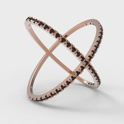 0.245 cttw Natural Onyx Statement Engagement Ring - Solid Gold (Round Cut,1.0mm)