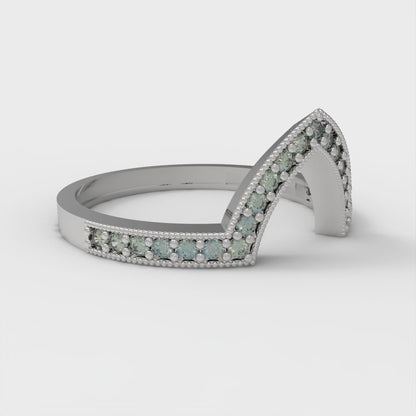 0.1875 cttw Blue Moissanite Round Cut White Gold Eternity Wedding Band
