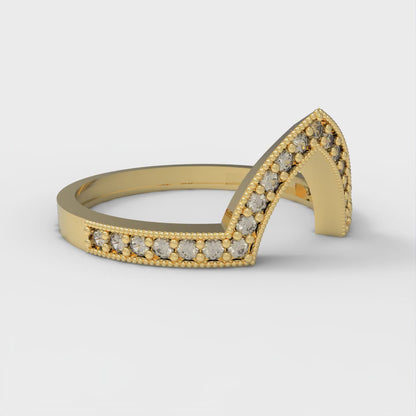 0.1875 cttw Natural Morganite Round Cut Yellow Gold Eternity Wedding Band