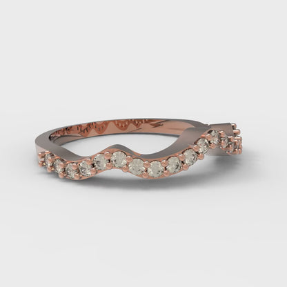 0.23 cttw Natural Morganite Round Cut Rose Gold Eternity Wedding Band