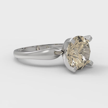 2.5 cttw Natural Morganite Solitaire  Engagement Ring - Solid Gold (Round Cut,8.5mm)