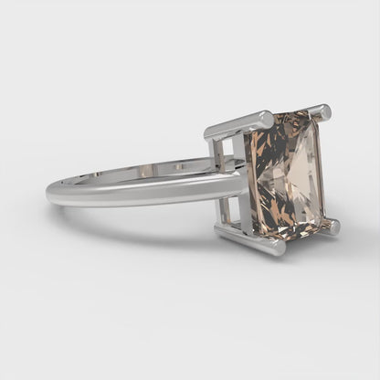 2 cttw Yellow Moissanite Solitaire  Engagement Ring - Solid Gold (Emerald Cut,8x6mm)