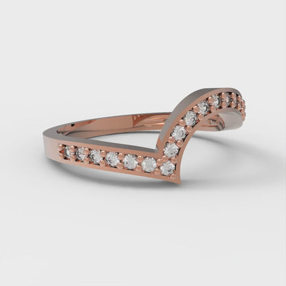 0.165 cttw Simulated Diamond Round Cut Rose Gold Eternity Wedding Band
