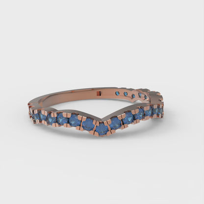 0.36 cttw Simulated Tanzanite Round Cut Rose Gold Eternity Wedding Band