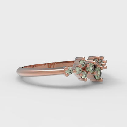 0.17 cttw Simulated Green Diamond Round Cut Rose Gold Eternity Wedding Band