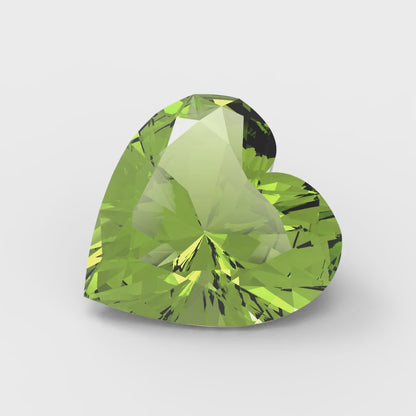 0.5 to 2 ct Heart Cut VVS1 Natural Green Peridot August Birthstone