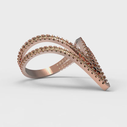 0.525 cttw Natural Citrine Statement Engagement Ring - Solid Gold (Round Cut,1.0mm)