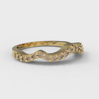 0.23 cttw Yellow Moissanite Round Cut Yellow Gold Eternity Wedding Band