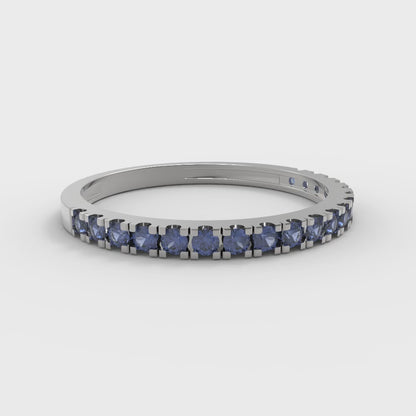 0.285 cttw Simulated Tanzanite Round Cut White Gold Eternity Wedding Band