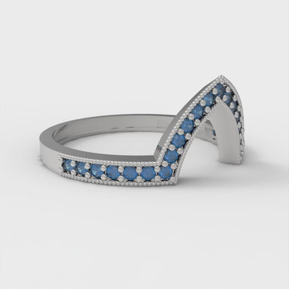 0.1875 cttw Simulated Tanzanite Round Cut White Gold Eternity Wedding Band