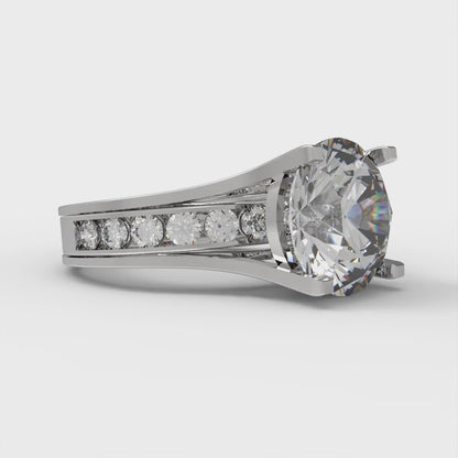 3.39 cttw Round Cut Zirconia Simulated Diamond Bridal Set - Solid White Gold Engagement Ring & Wedding Band