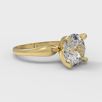 2.5 cttw Zirconia Simulated Diamond Solitaire  Engagement Ring - Solid Gold (VVS1, Round Cut,8.5mm)