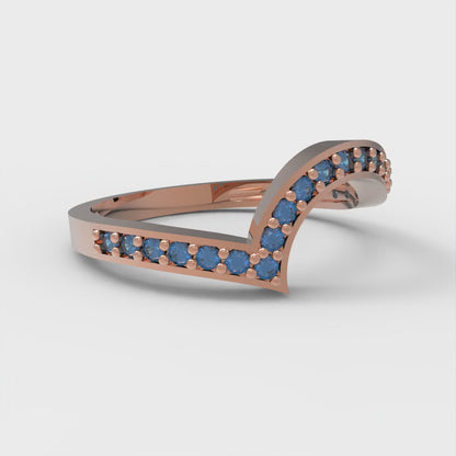 0.165 cttw Simulated Tanzanite Round Cut Rose Gold Eternity Wedding Band