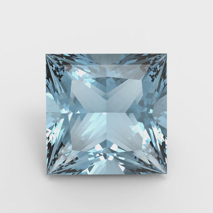0.25 to 3 ct Princess Cut VVS1 Natural Blue Aquamarine March Birthstone