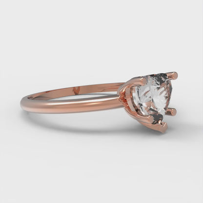 1.25 cttw Zirconia Simulated Diamond Solitaire  Engagement Ring - Solid Gold (VVS1, Heart Cut,7.0mm)