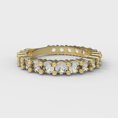 1.26 cttw Moissanite Round Cut Yellow Gold Eternity Wedding Band